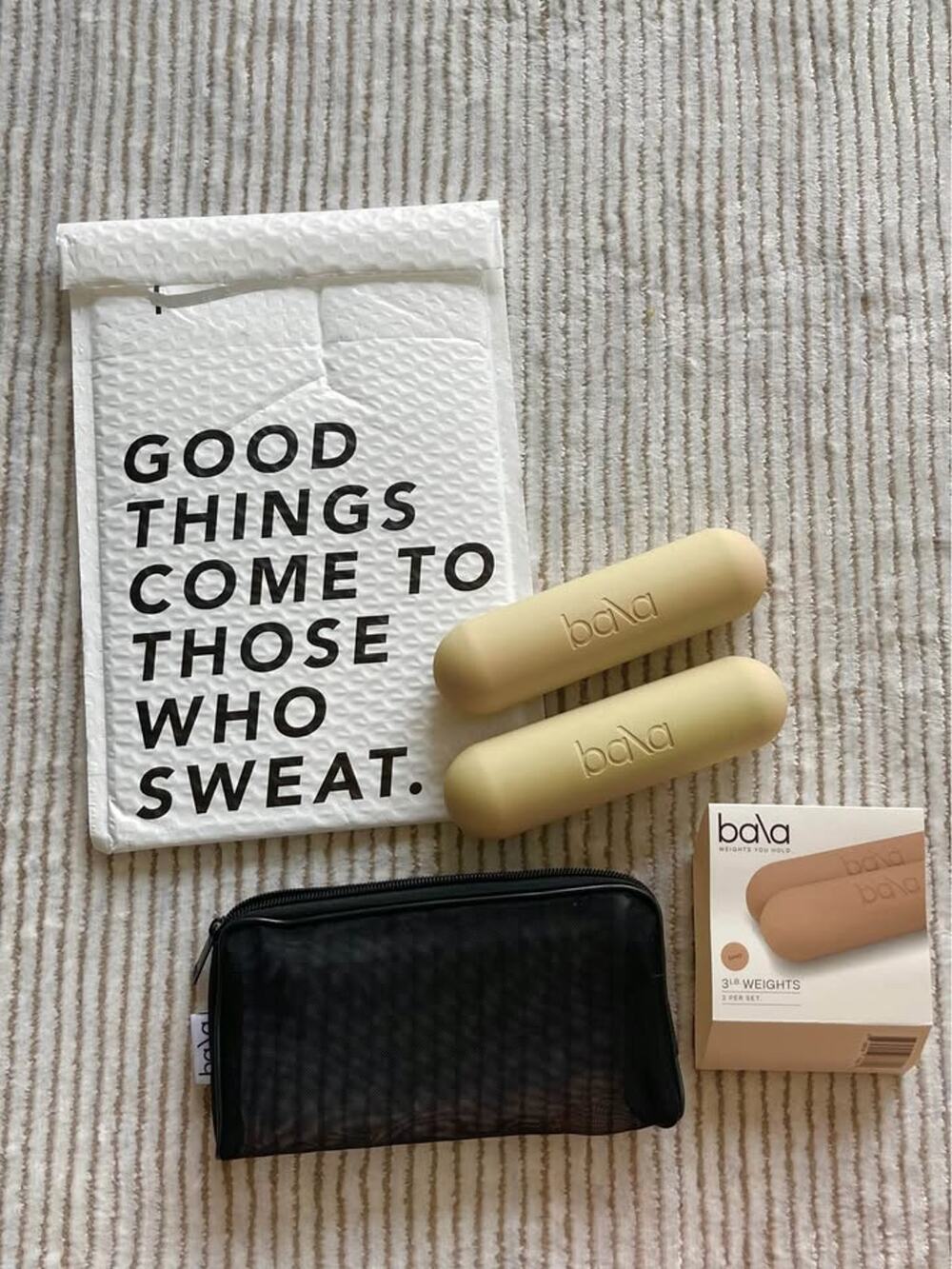 Brand New Bala Bars 3 lbs each (6 lbs total) + Carrying Case - Sand